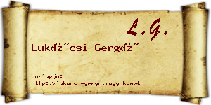 Lukácsi Gergő névjegykártya